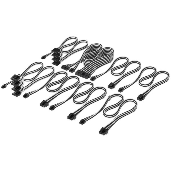 Corsair Premium Sleeved DC Cable Pro Kit, for Type-5 Power Supply – black/white