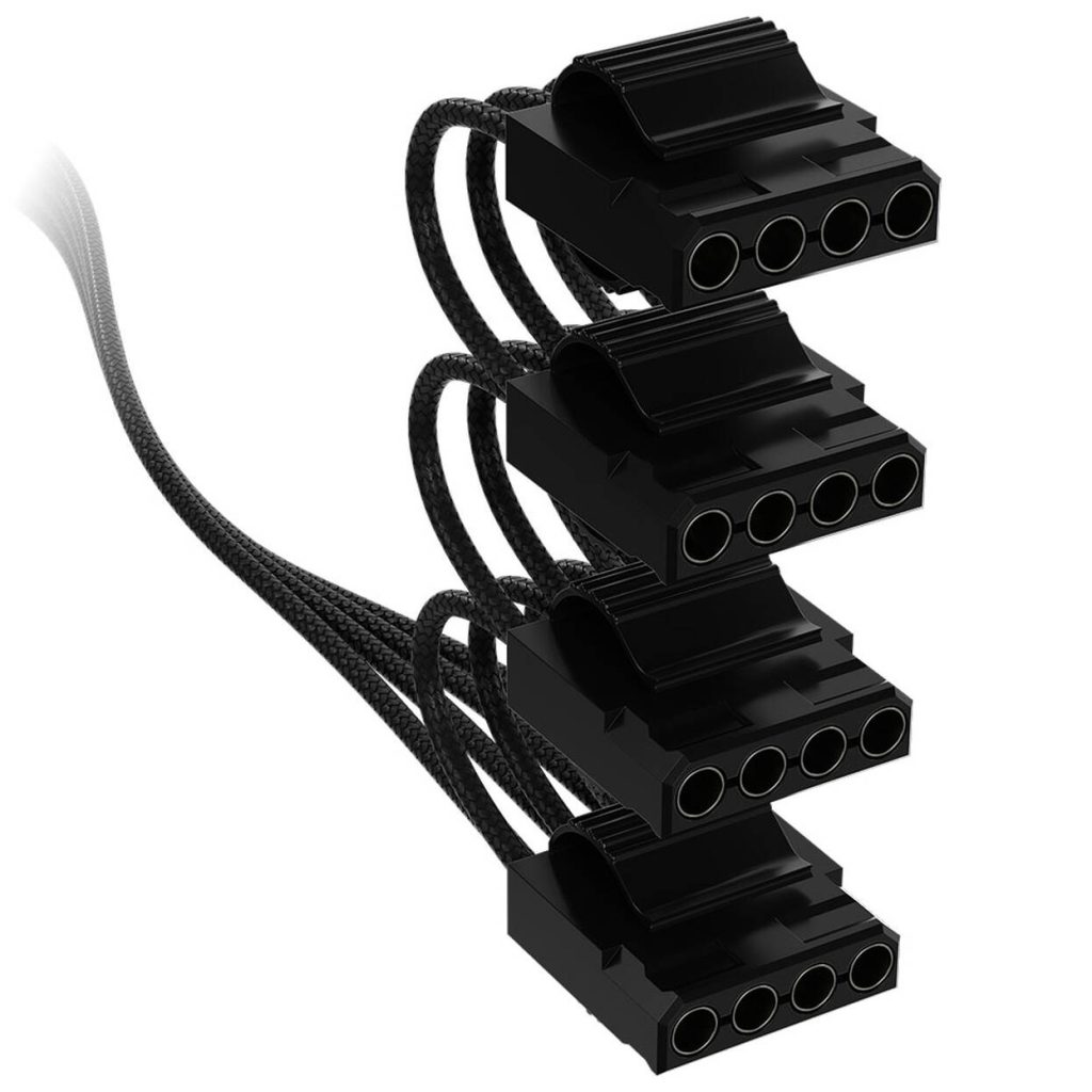 Corsair Premium Sleeved 4x 4-Pin Molex Cables for Type-5 Power Supply - Black