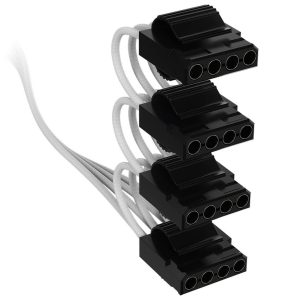 Corsair Premium Sleeved 4x 4-Pin Molex Cables, for Type-5 Power Supply - White