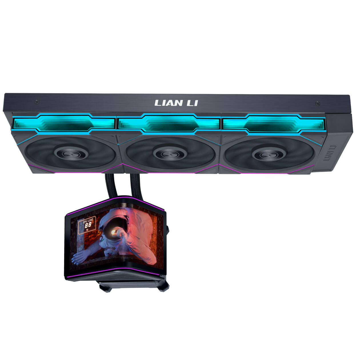 Lian Li HydroShift II OLED Curved 360 UNI FAN TL AiO Water Cooling, 360 mm, OLED Display, TL-FLEX Fans - Black