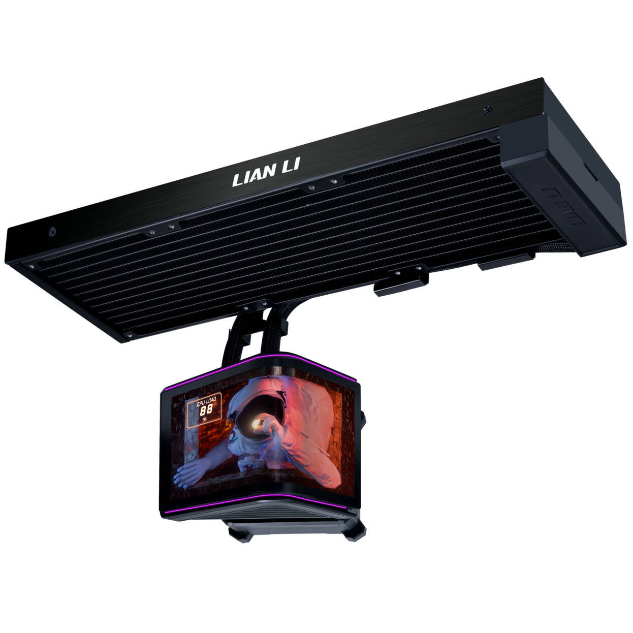Lian Li HydroShift II OLED Curved 360 Fanless AiO Water Cooling, 360 mm, OLED Display - black