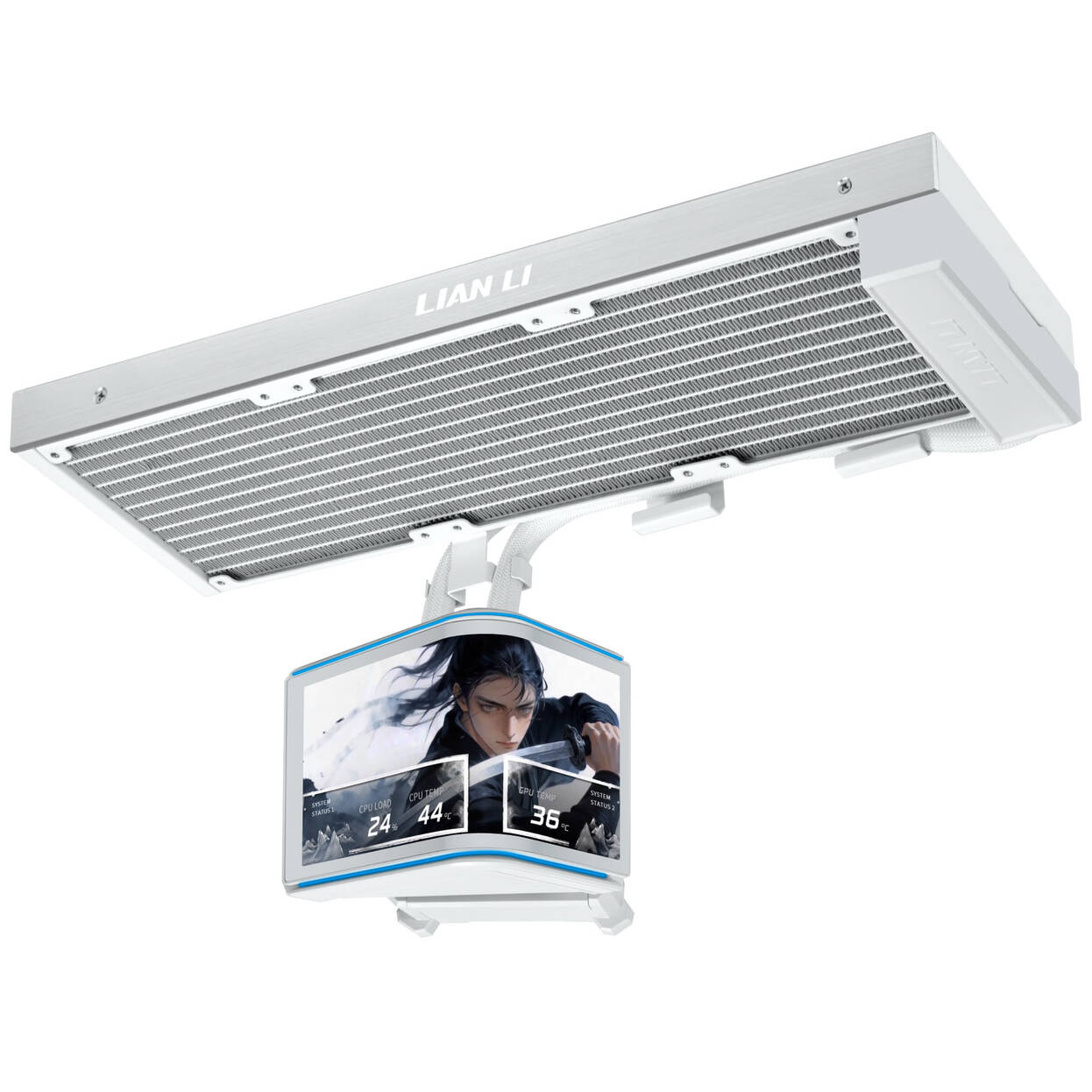 Lian Li HydroShift II OLED Curved 360 Fanless AiO Water Cooling, 360 mm, OLED Display - White