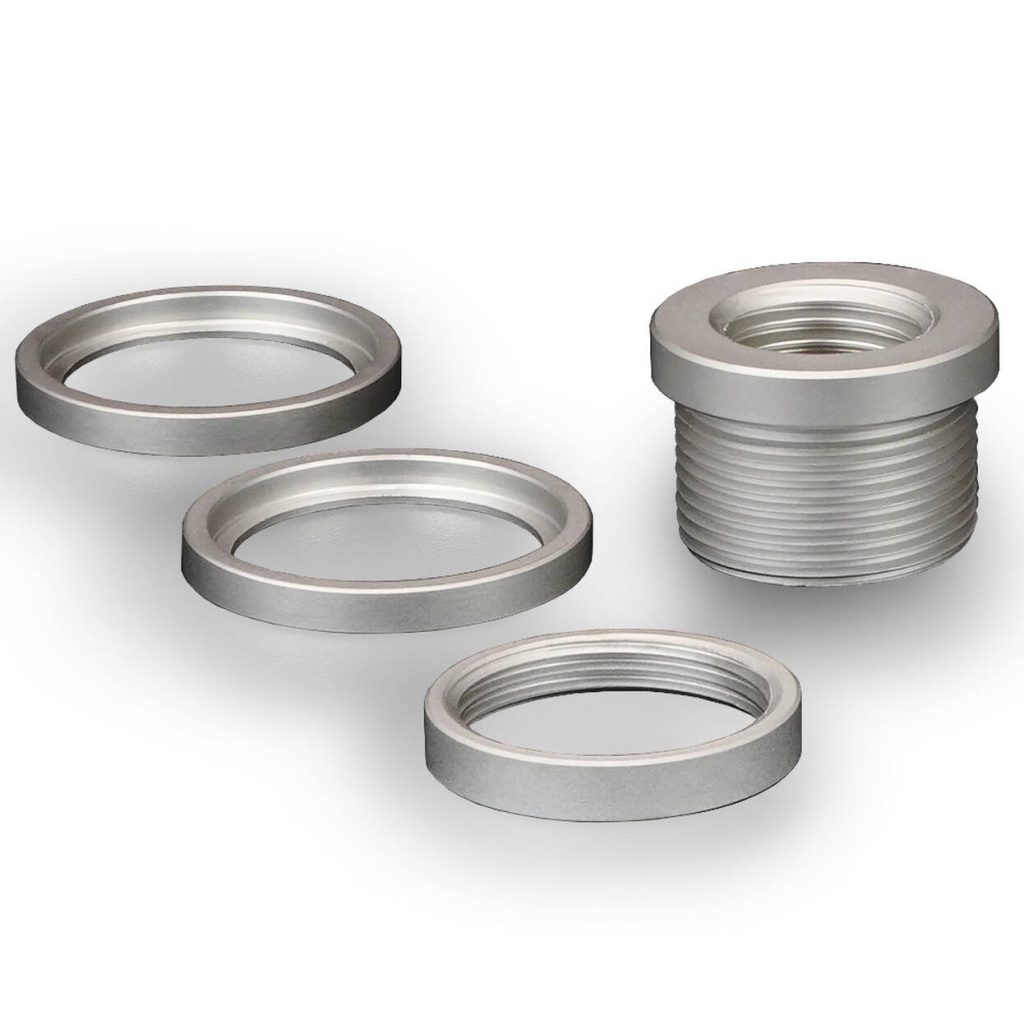 Thermal Grizzly DeltaMate Pass-Through Fitting, G1/4 Thread - Matte Nickel-Plated