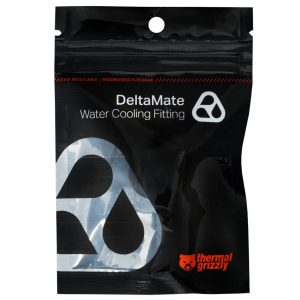 Thermal Grizzly DeltaMate Pass-Through Fitting, G1/4 Thread - Matte Nickel-Plated