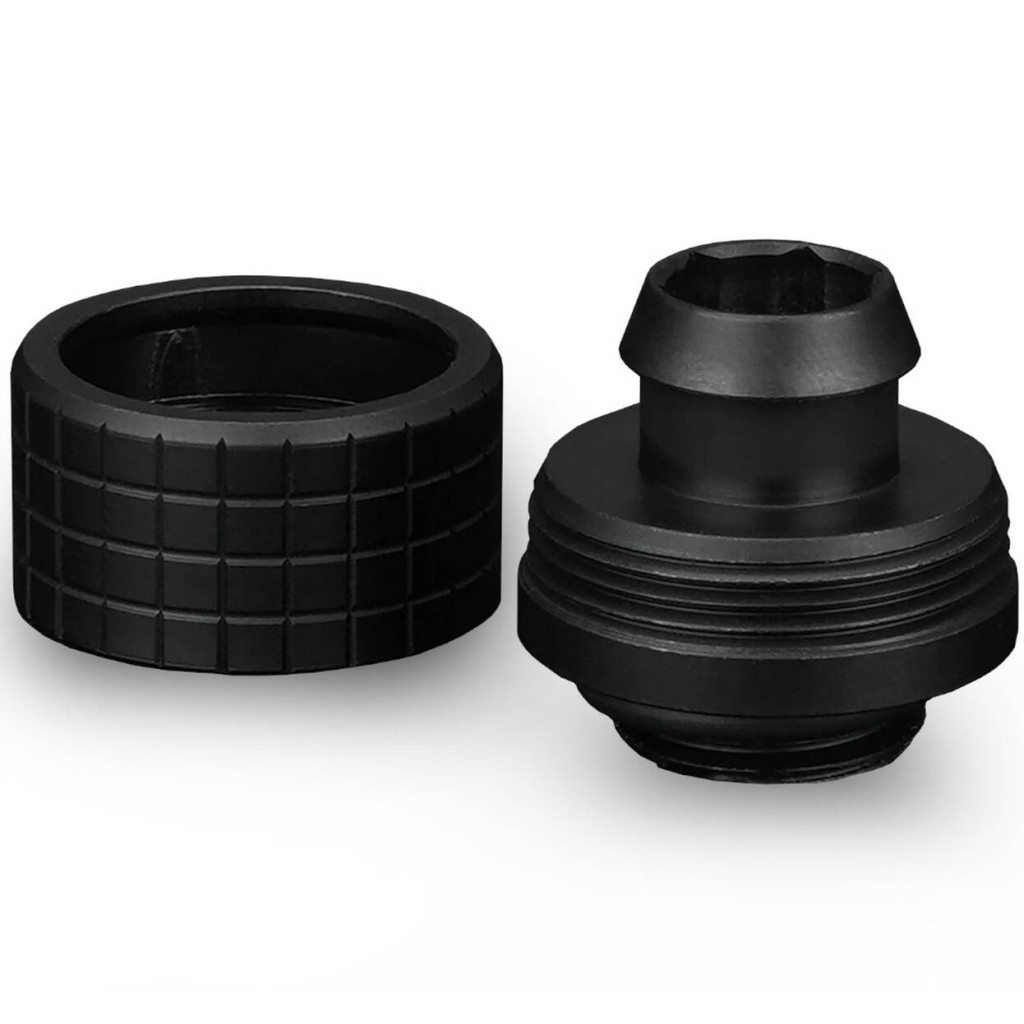 Thermal Grizzly DeltaMate Compression Fitting, Brass, G1/4 Thread - Black, ST16, Pack of 6