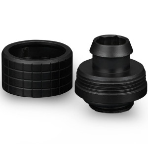 Thermal Grizzly DeltaMate Compression Fitting, Brass, G1/4 Thread - Black, ST16, Pack of 6