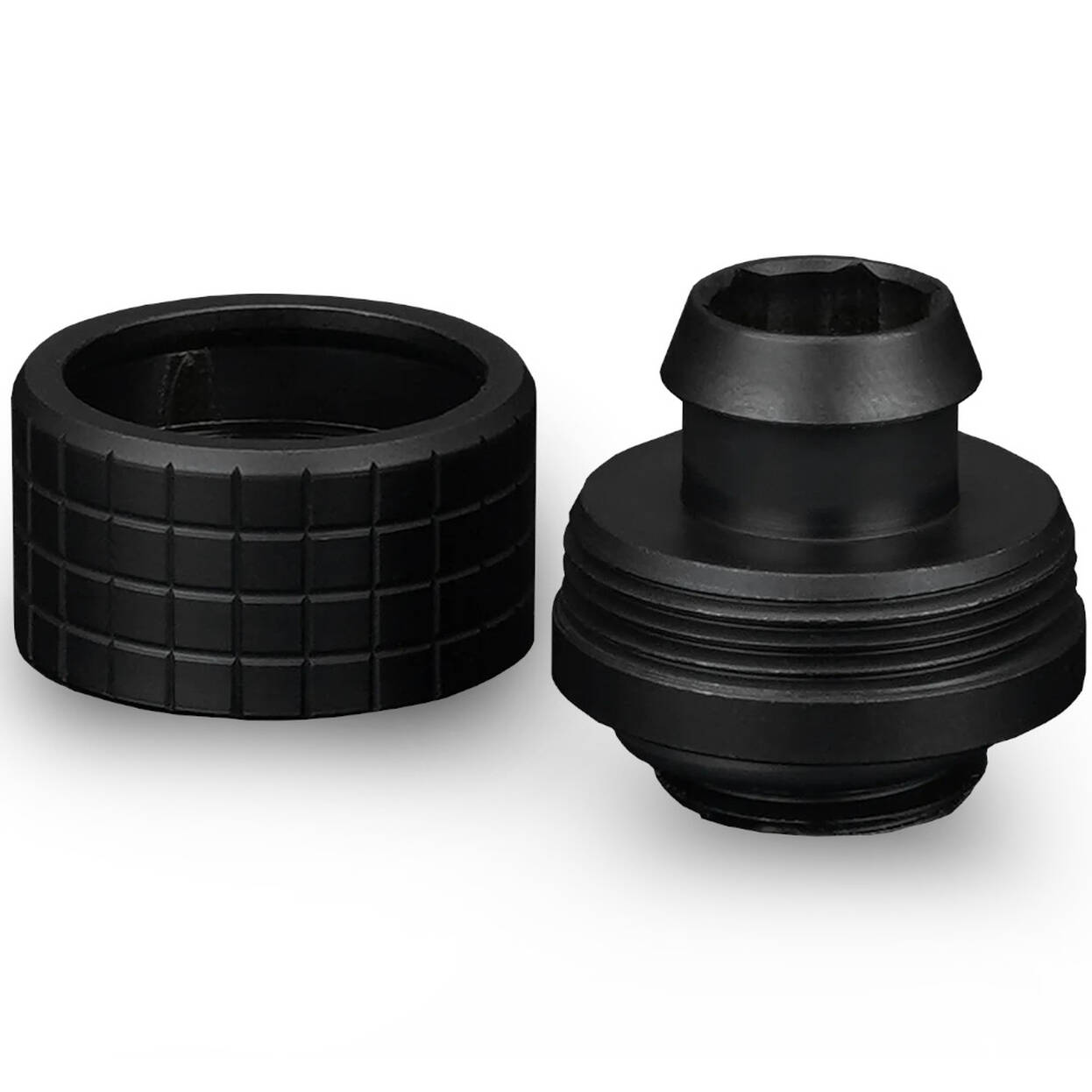 Thermal Grizzly DeltaMate Compression Fitting, Brass, G1/4 Thread - Black, ST16, Pack of 6