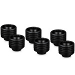 Thermal Grizzly DeltaMate Compression Fitting, Brass, G1/4 Thread - Black, ST16, Pack of 6