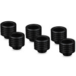 Thermal Grizzly DeltaMate Fitting, Brass, G1/4 Thread - Black, HT16, Pack of 6