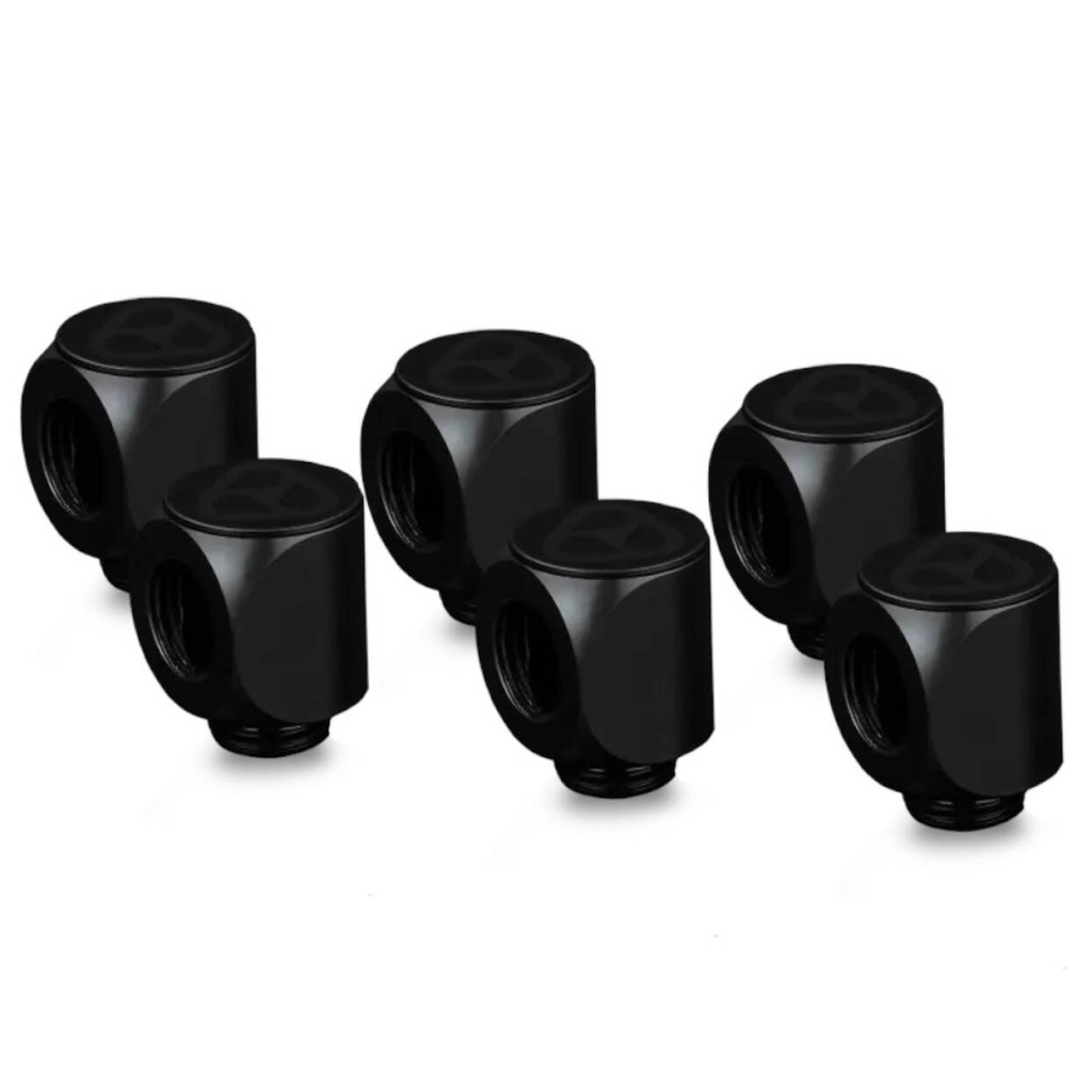 Thermal Grizzly DeltaMate Rotary Fitting - 90, black, pack of 6
