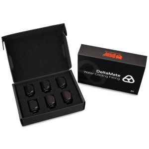 Thermal Grizzly DeltaMate Rotary Fitting - 90, black, pack of 6