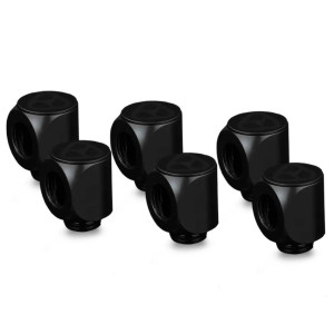 Thermal Grizzly DeltaMate Rotary Fitting - 90, black, pack of 6