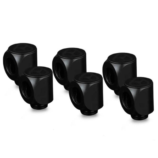 Thermal Grizzly DeltaMate Rotary Fitting – 90, black, pack of 6