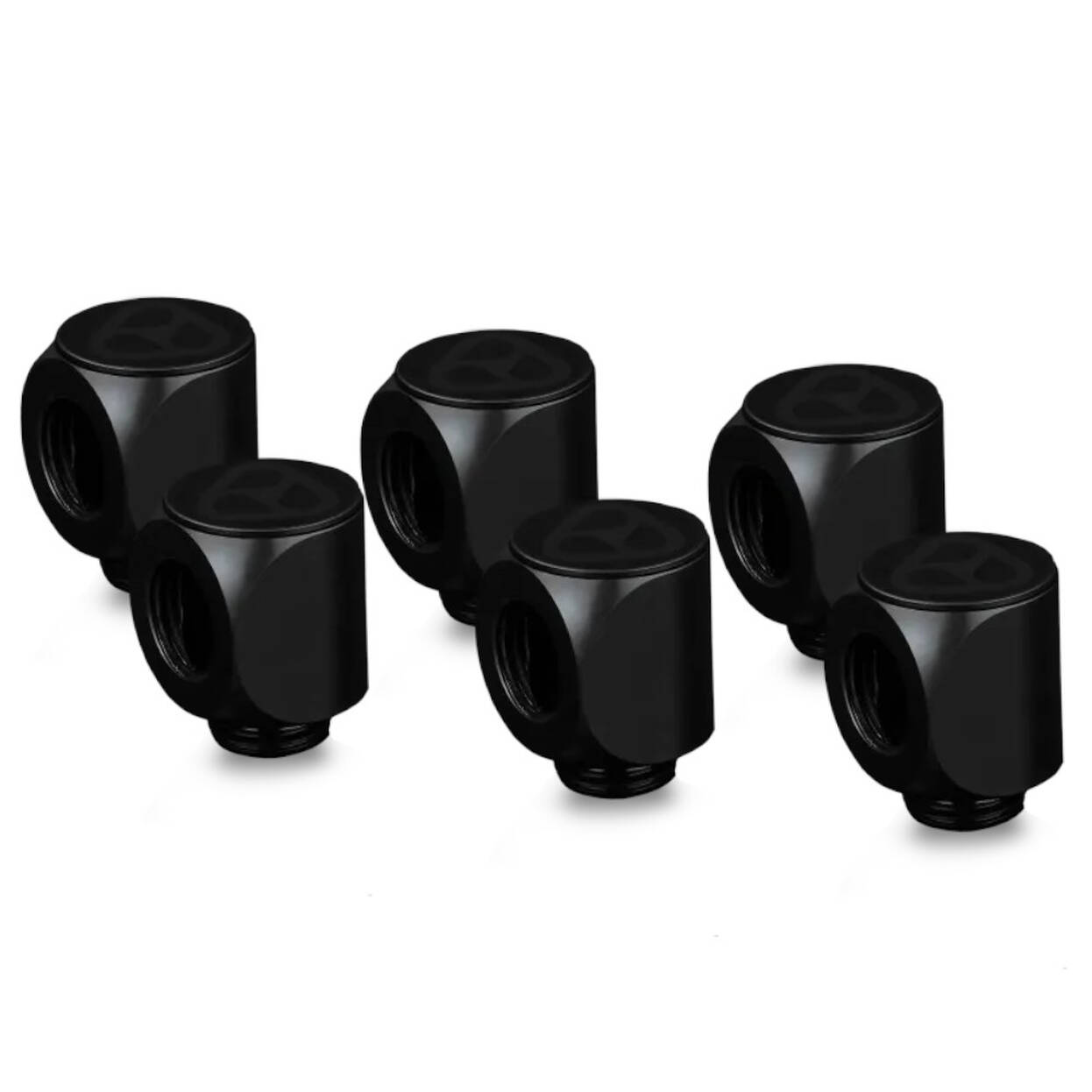 Thermal Grizzly DeltaMate Rotary Fitting - 90, black, pack of 6