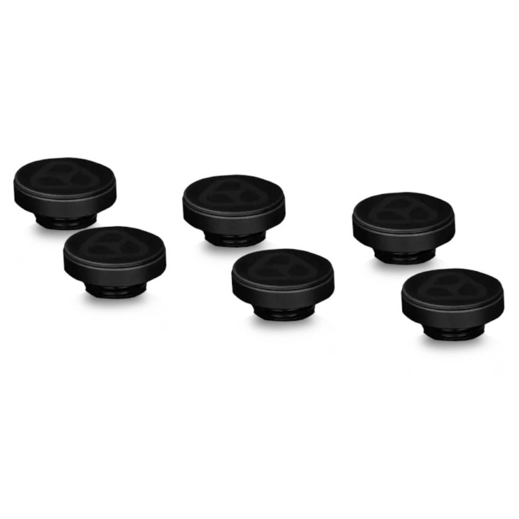 Thermal Grizzly DeltaMate Plug Closure Cap, Brass, G1/4 Thread - Black, Pack of 6