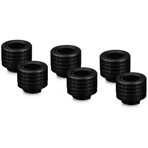 Thermal Grizzly DeltaMate Fitting, Brass, G1/4 Thread - Black, HT14, Pack of 6