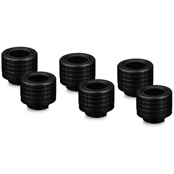 Thermal Grizzly DeltaMate Fitting, Brass, G1/4 Thread – Black, HT14, Pack of 6