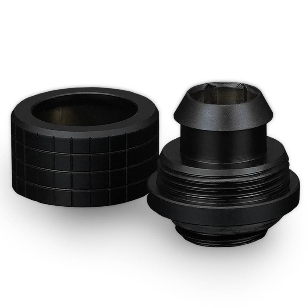 Thermal Grizzly DeltaMate Compression Fitting, Brass, G1/4 Thread - Black, ST13, Pack of 6