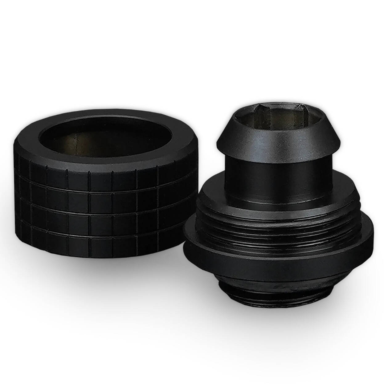 Thermal Grizzly DeltaMate Compression Fitting, Brass, G1/4 Thread - Black, ST13, Pack of 6
