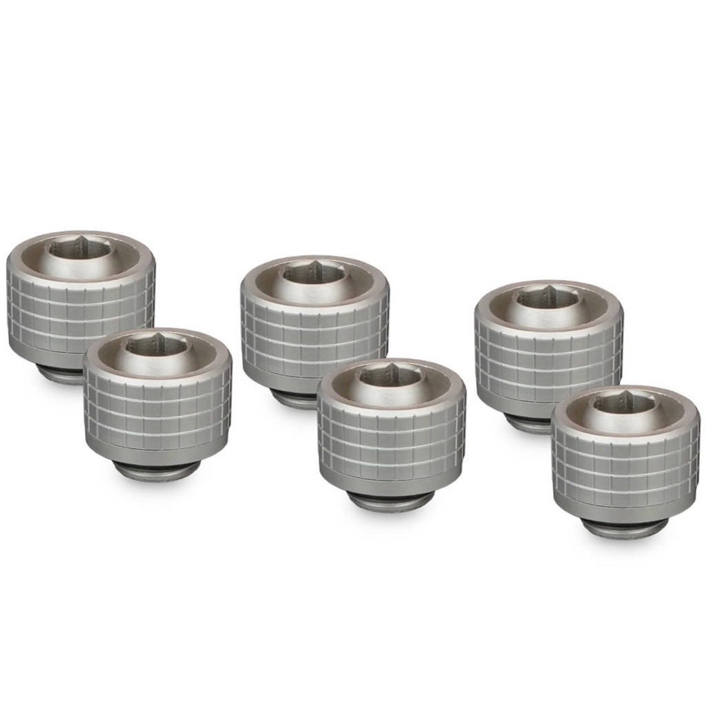 Thermal Grizzly DeltaMate Compression Fitting, Brass, G1/4 Thread - Nickel, ST16, Pack of 6 : image 1