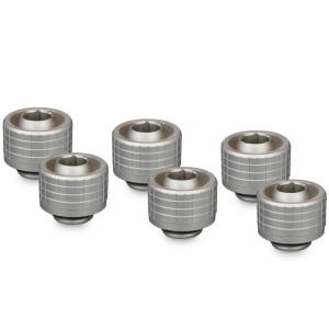 Thermal Grizzly DeltaMate Compression Fitting, Brass, G1/4 Thread - Nickel, ST16, Pack of 6 : image 1