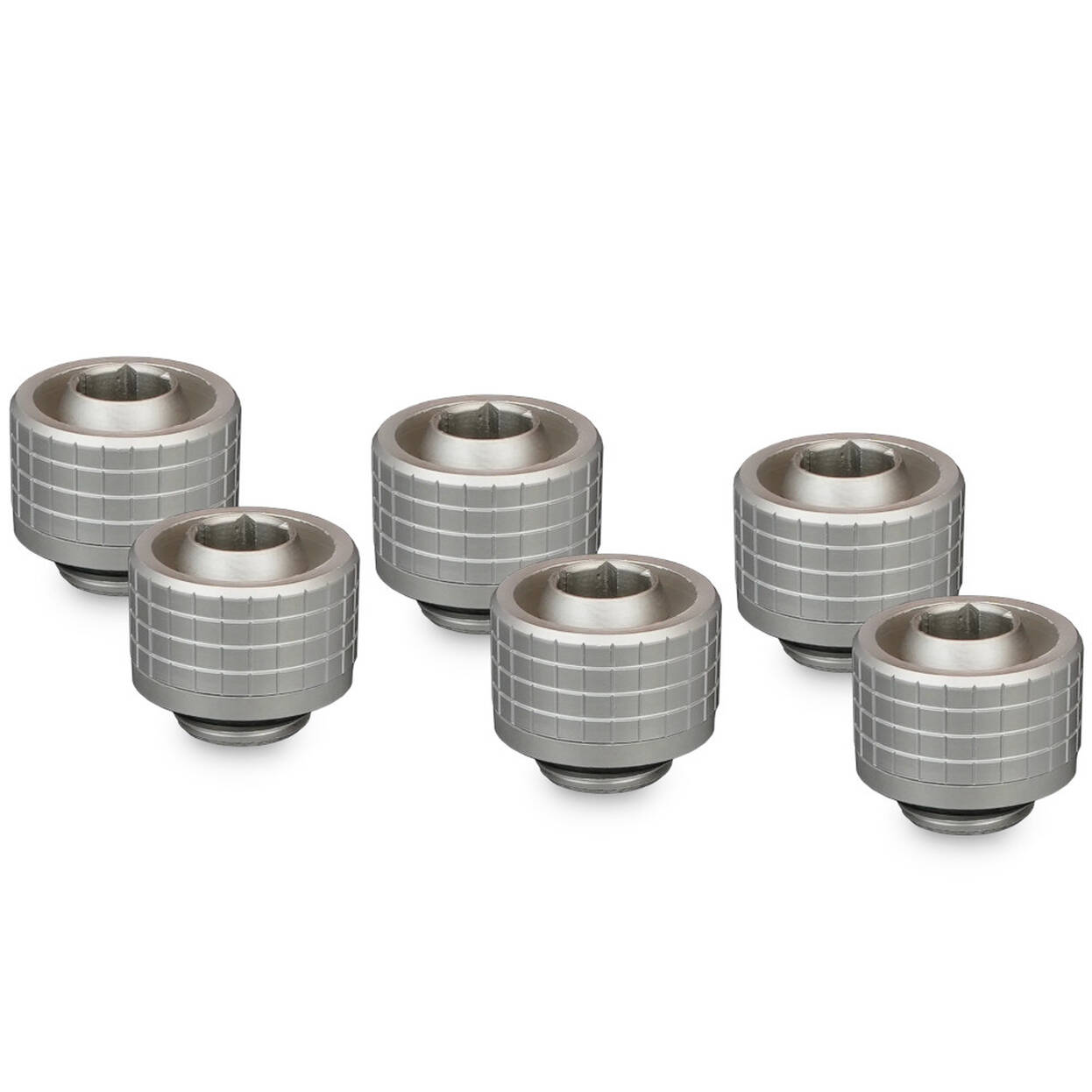 Thermal Grizzly DeltaMate Compression Fitting, Brass, G1/4 Thread - Nickel, ST16, Pack of 6 : image 1