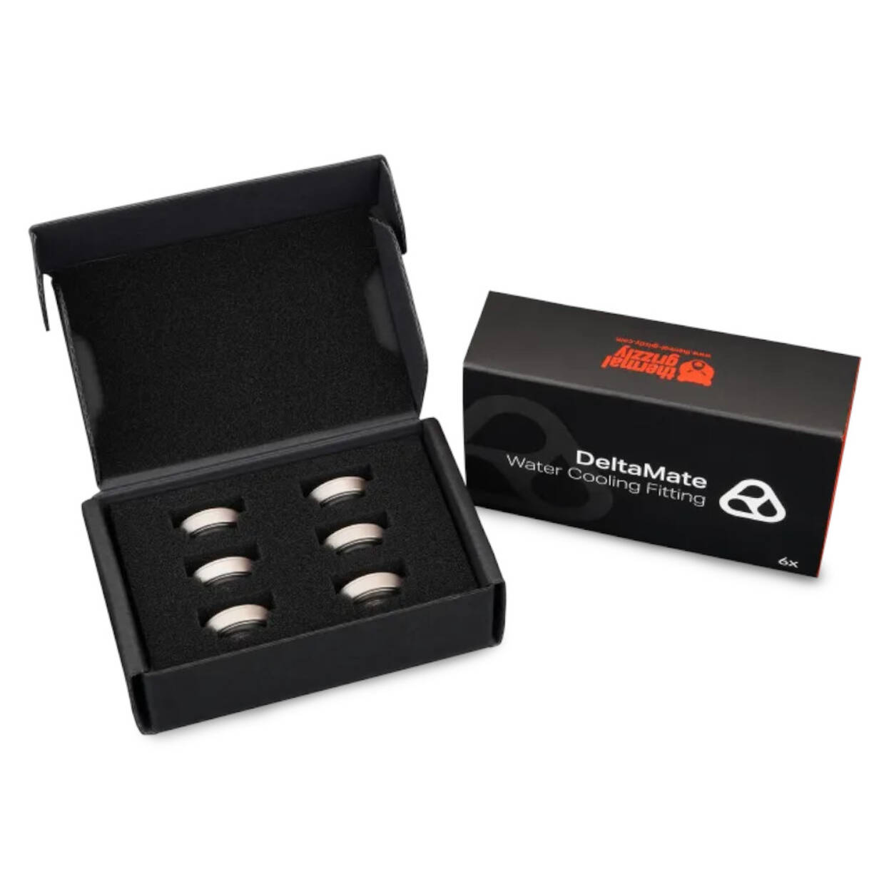 Thermal Grizzly DeltaMate Plug Closure Stopper, Brass, G1/4 Thread - Nickel, Pack of 6 : image 2
