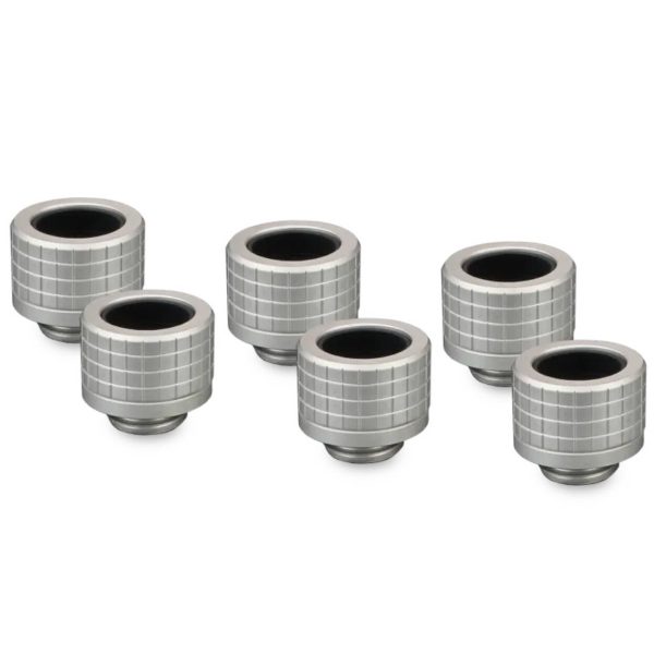 Thermal Grizzly DeltaMate Fitting, Brass, G1/4 Thread – Nickel, HT14, Pack of 6