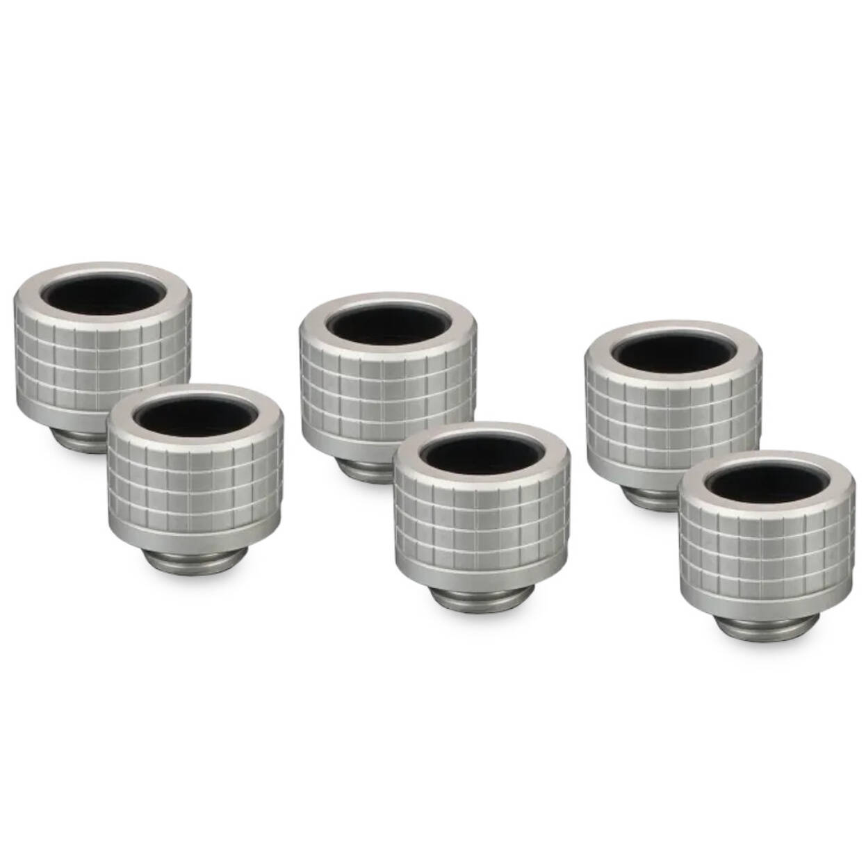 Thermal Grizzly DeltaMate Fitting, Brass, G1/4 Thread - Nickel, HT14, Pack of 6