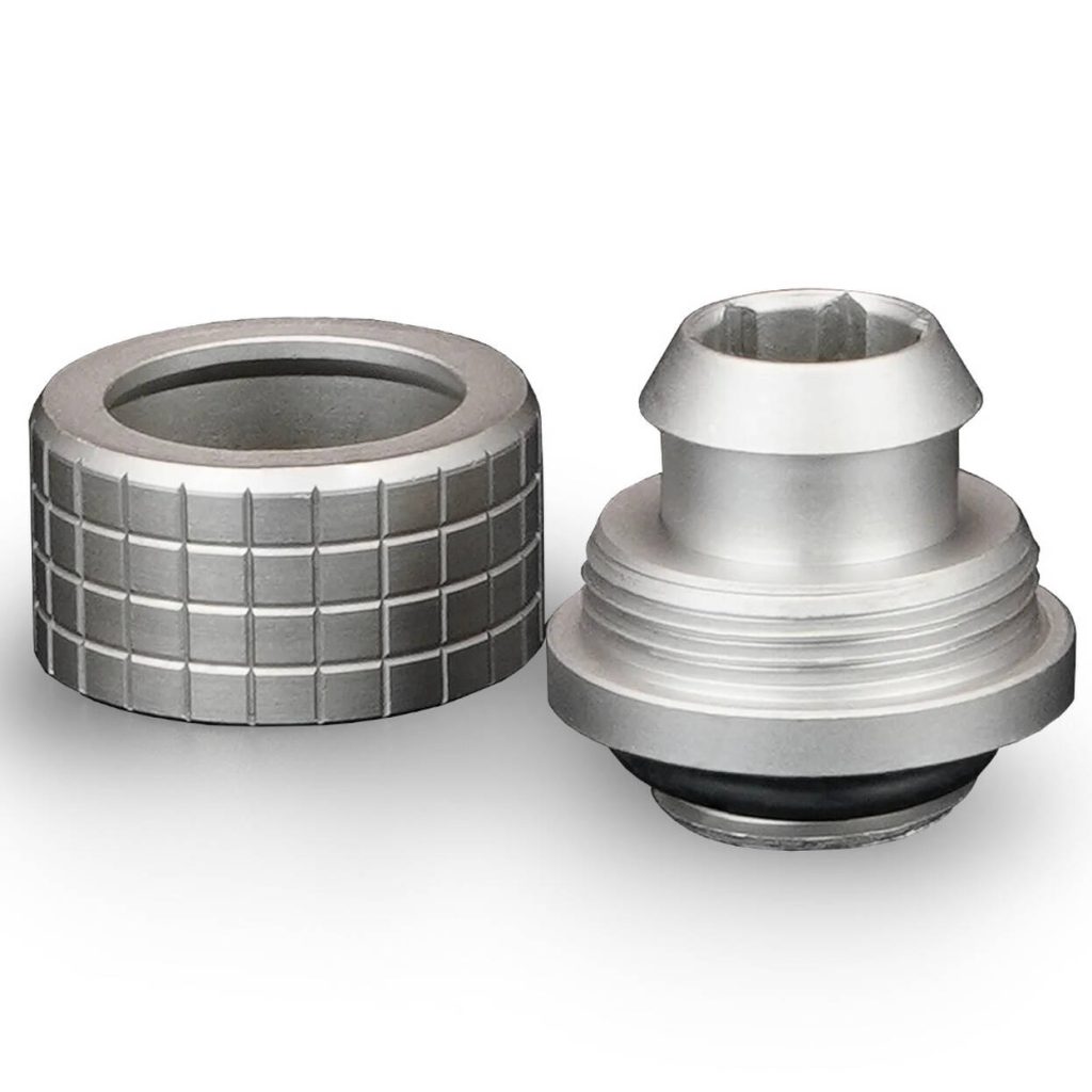 Thermal Grizzly DeltaMate Compression Fitting, Brass, G1/4 Thread - Nickel, ST13, Pack of 6
