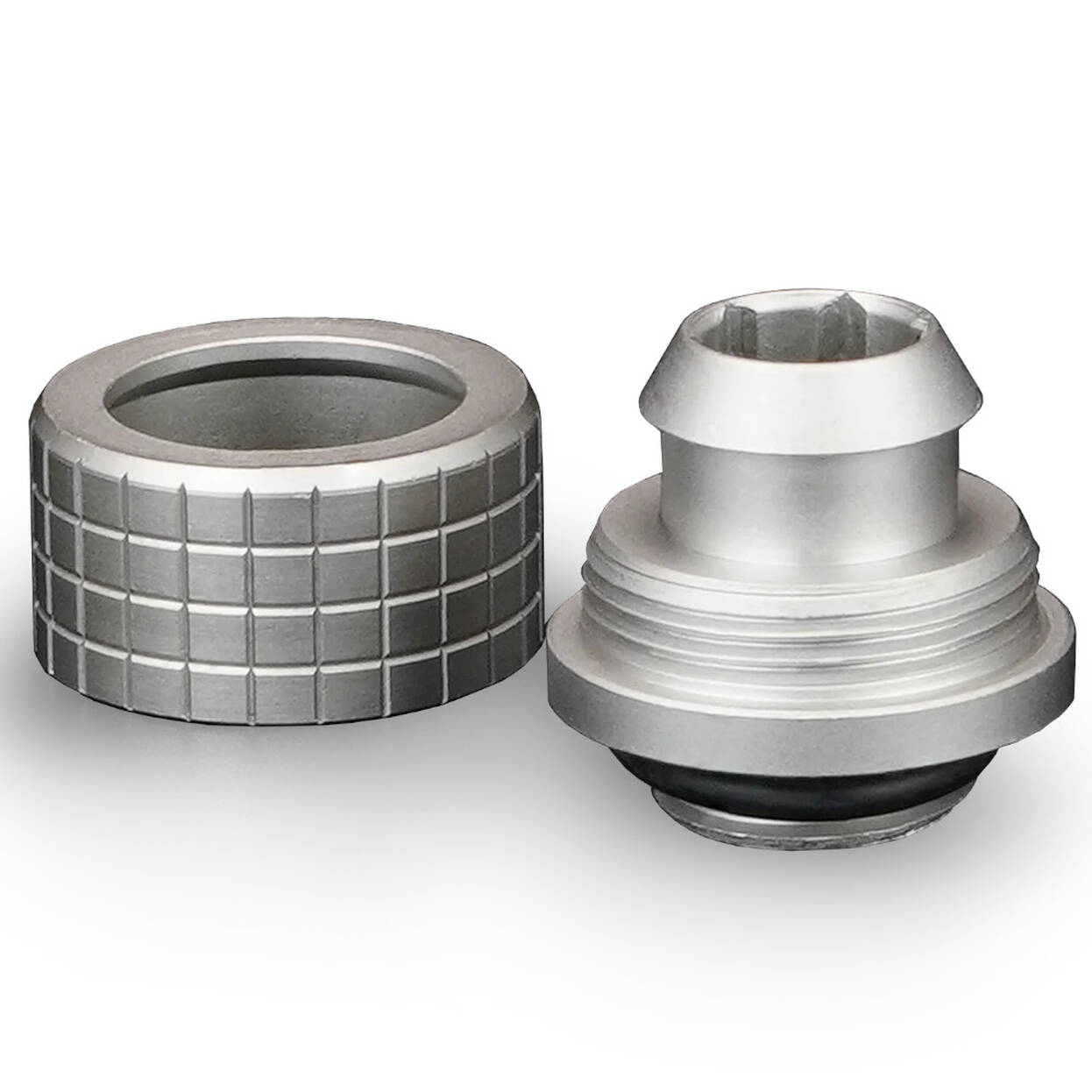 Thermal Grizzly DeltaMate Compression Fitting, Brass, G1/4 Thread - Nickel, ST13, Pack of 6