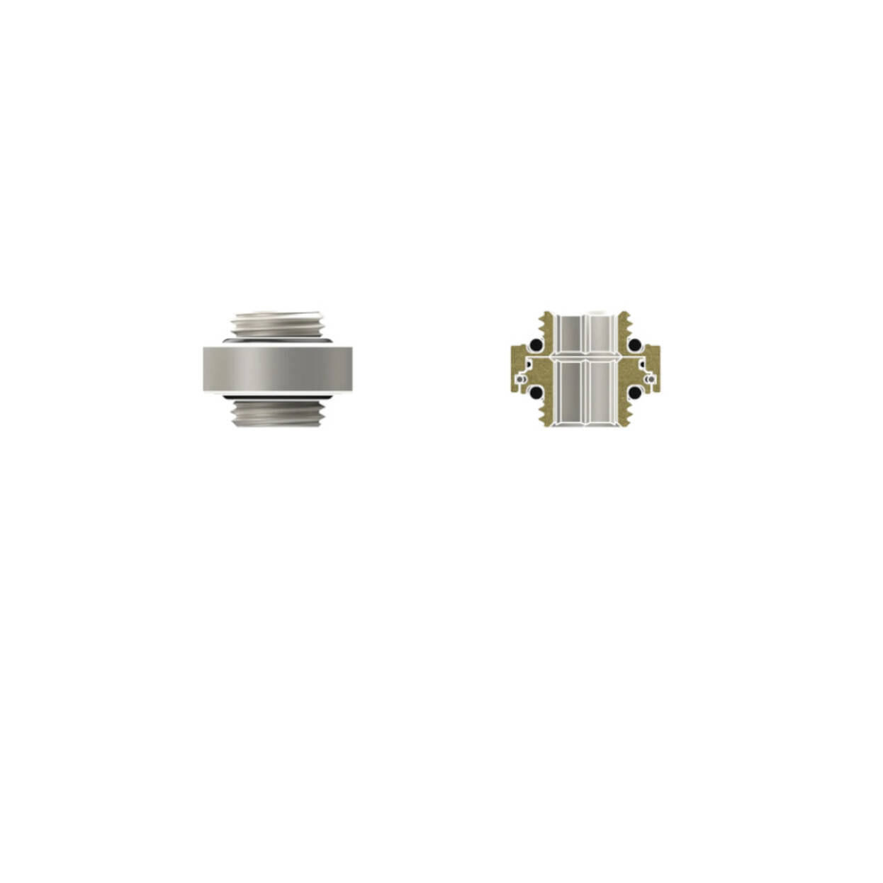 Thermal Grizzly DeltaMate Extender Fitting, Brass, G1/4 Thread - Brass, MM7R