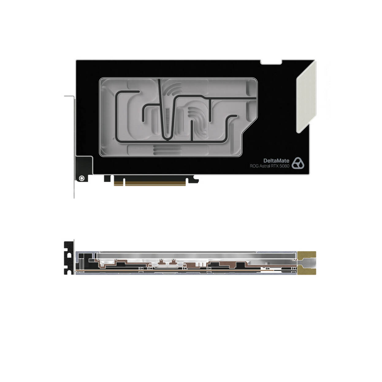 Thermal Grizzly DeltaMate 5080 Astral GPU Water Cooler, ARGB, with Backplate - Acrylic, Black