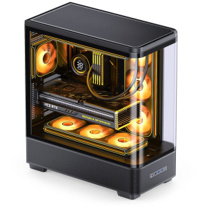 Jonsbo TK-5 PC Case, Mid Tower, ATX, Tempered Glass - Black