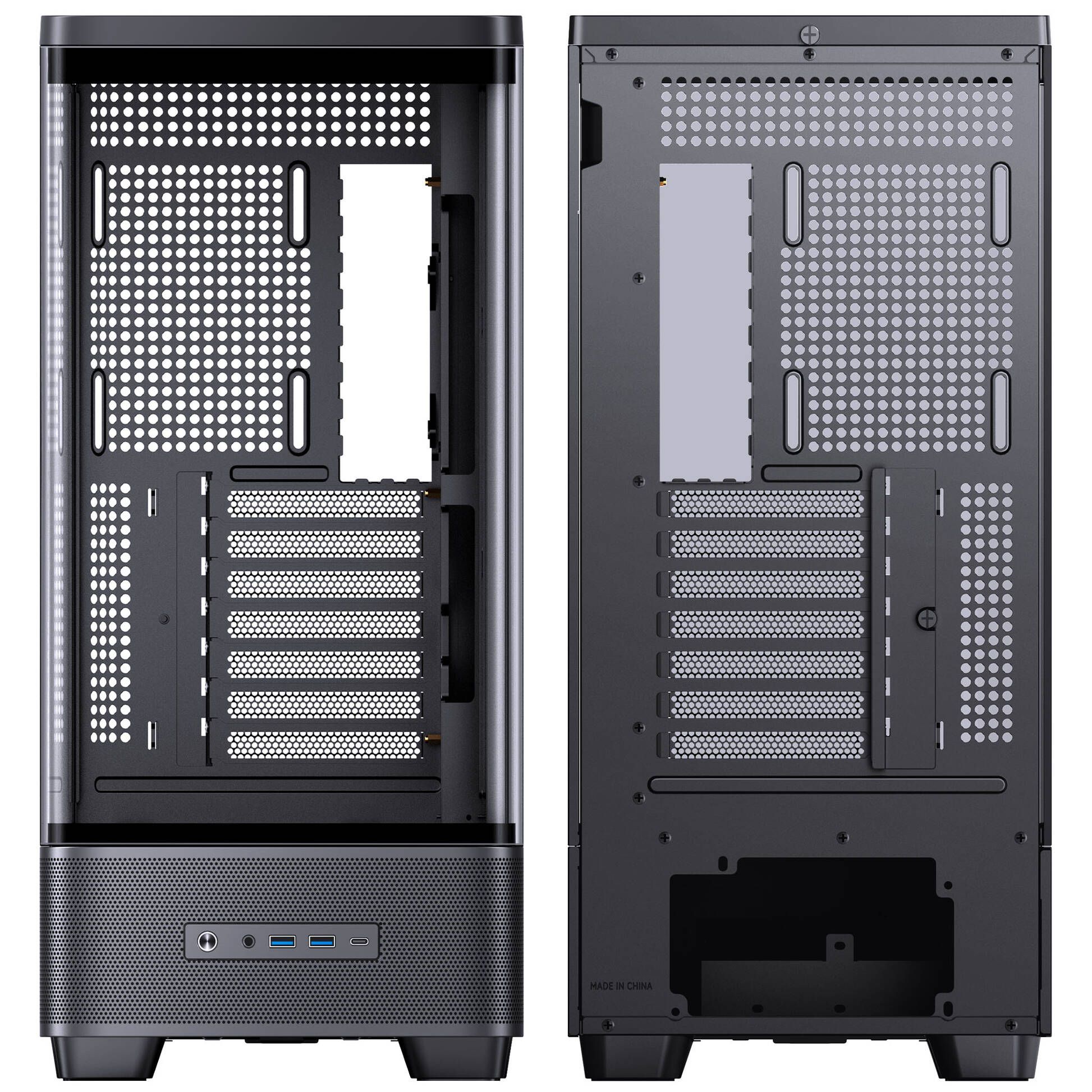 Jonsbo TK-5 PC Case, Mid Tower, ATX, Tempered Glass - Black