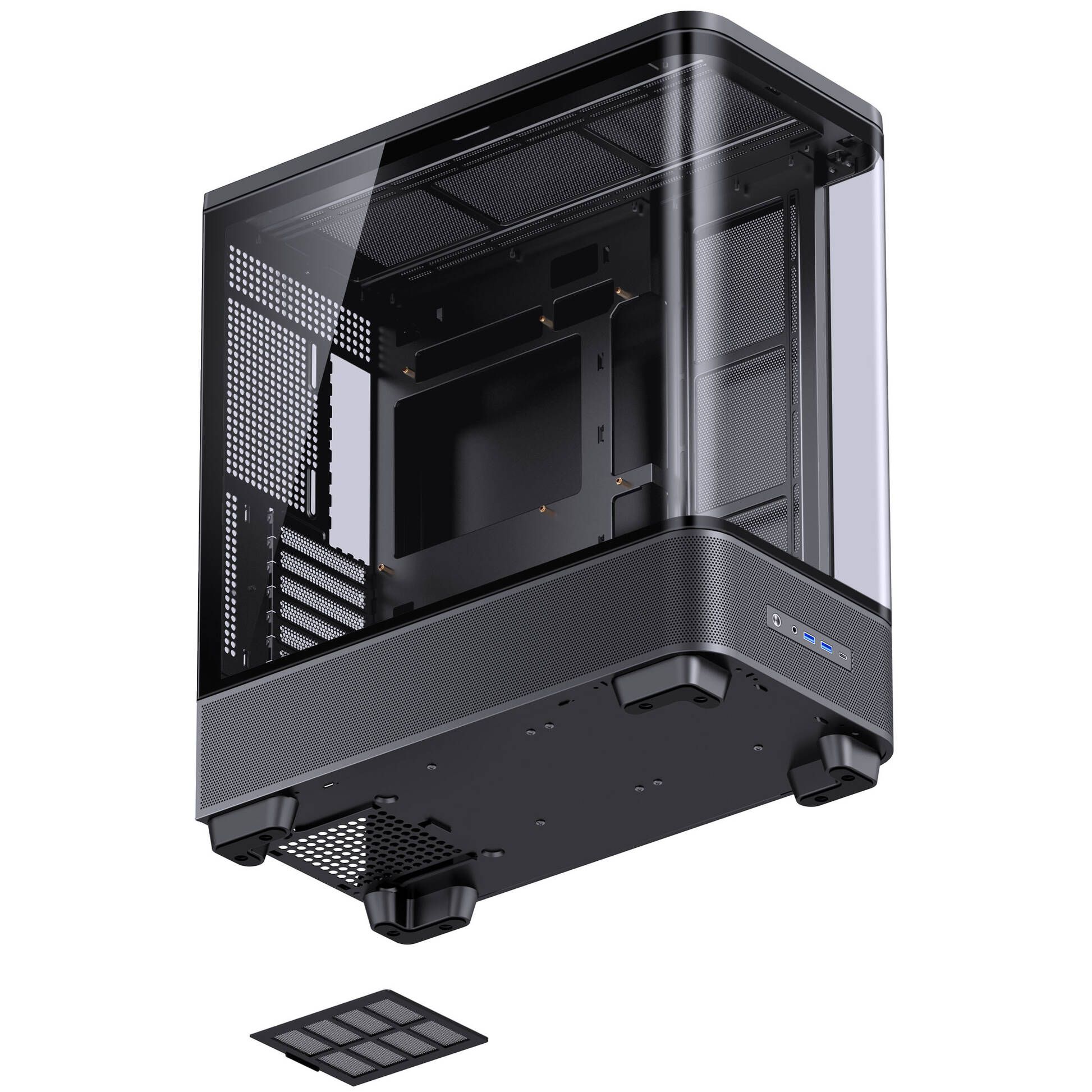 Jonsbo TK-5 PC Case, Mid Tower, ATX, Tempered Glass - Black