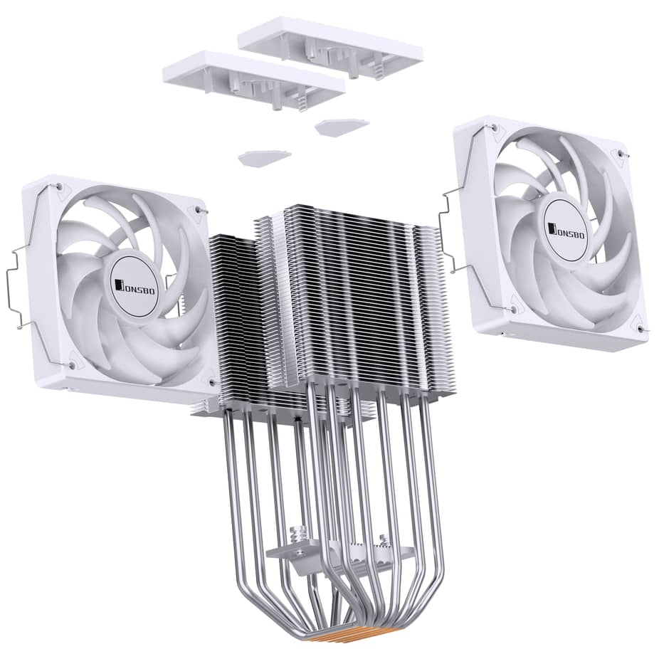 Jonsbo CR-3000E ARGB White Dual Tower CPU Cooler - 120mm