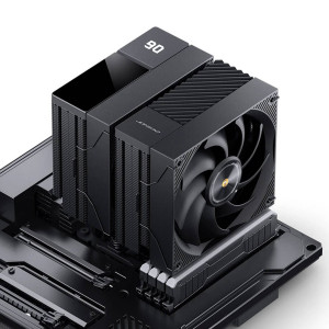 Jonsbo CC90 CPU Cooler, Dual Tower, 130mm PWM Fan, Segment Display - Black
