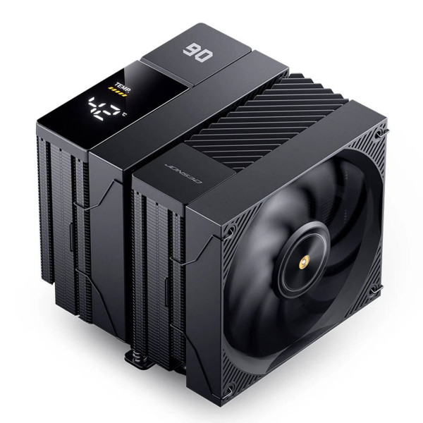 Jonsbo CC90 CPU Cooler, Dual Tower, 130mm PWM Fan, Segment Display – Black