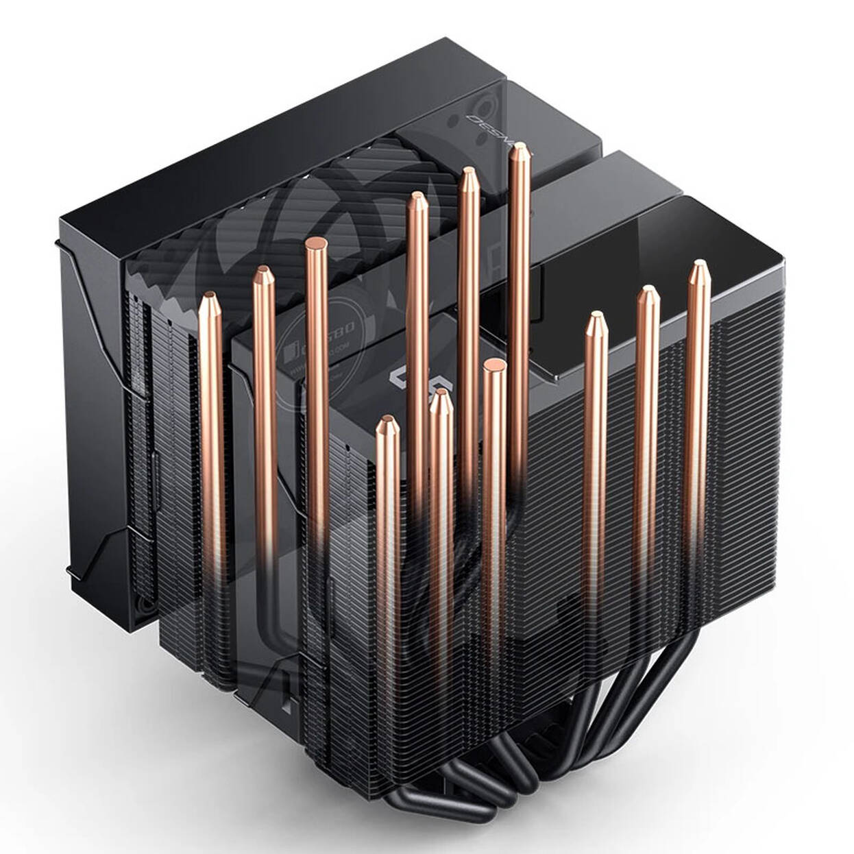 Jonsbo CC90 CPU Cooler, Dual Tower, 130mm PWM Fan, Segment Display - Black