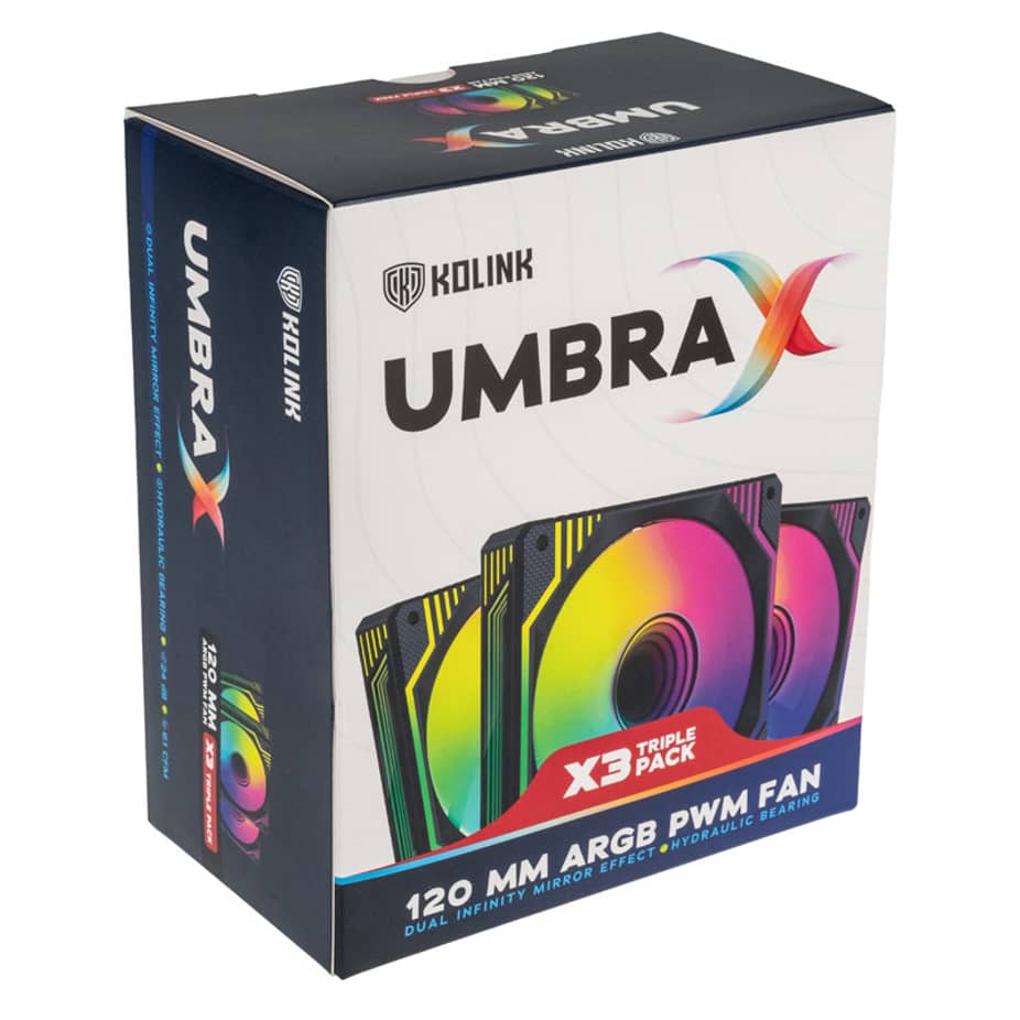 Kolink Umbra X 120mm ARGB High Performance PWM Fan Triple Pack - Black : image 8