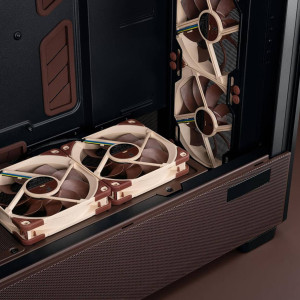 Antec Flux Pro Noctua Edition PC Case, Mid-Tower, E-ATX, Tempered Glass - Brown/Black