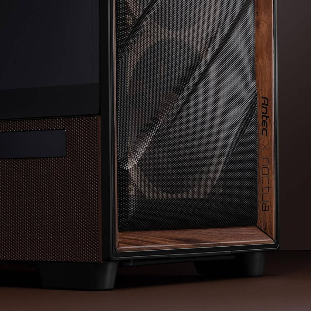 Antec Flux Pro Noctua Edition PC Case, Mid-Tower, E-ATX, Tempered Glass - Brown/Black