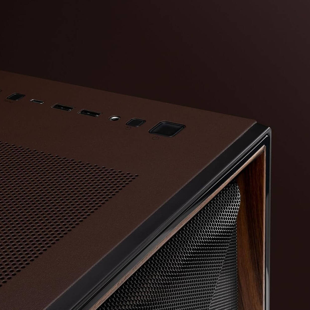 Antec Flux Pro Noctua Edition PC Case, Mid-Tower, E-ATX, Tempered Glass - Brown/Black