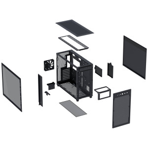 ASUS Prime AP303 PC Case, Mid-Tower, ATX, Tempered Glass - black : image 10