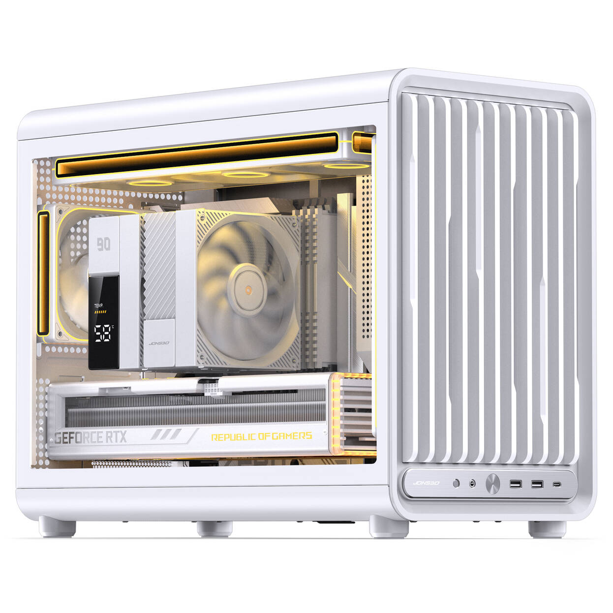 Jonsbo D33 STD PC Case, Mini Case, mATX, Tempered Glass - white