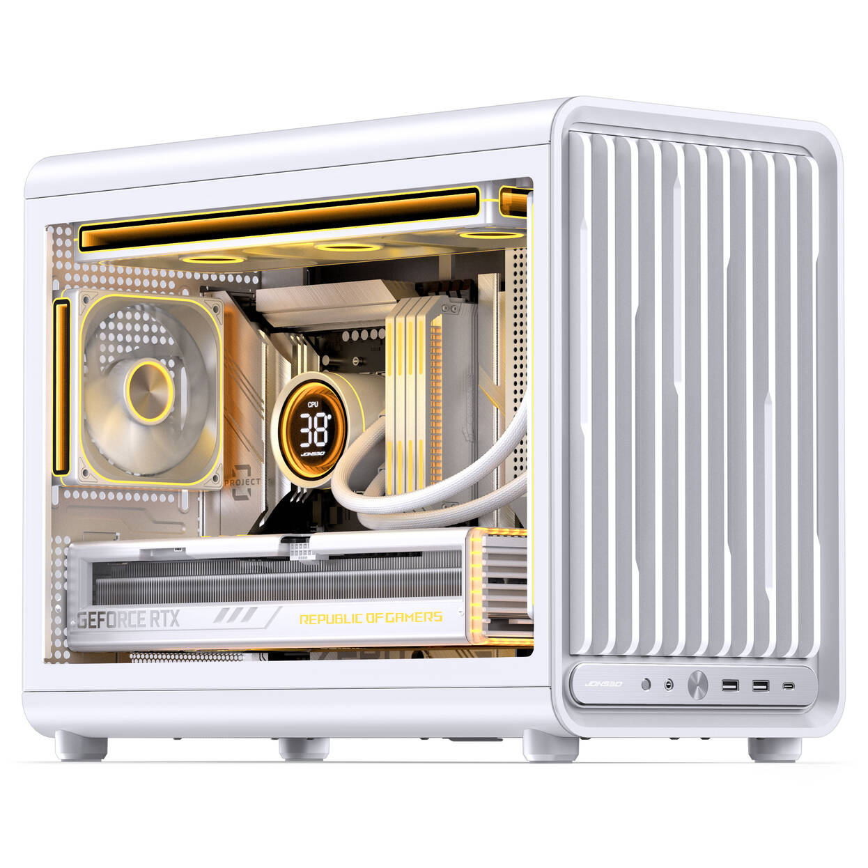 Jonsbo D33 STD PC Case, Mini Case, mATX, Tempered Glass - white