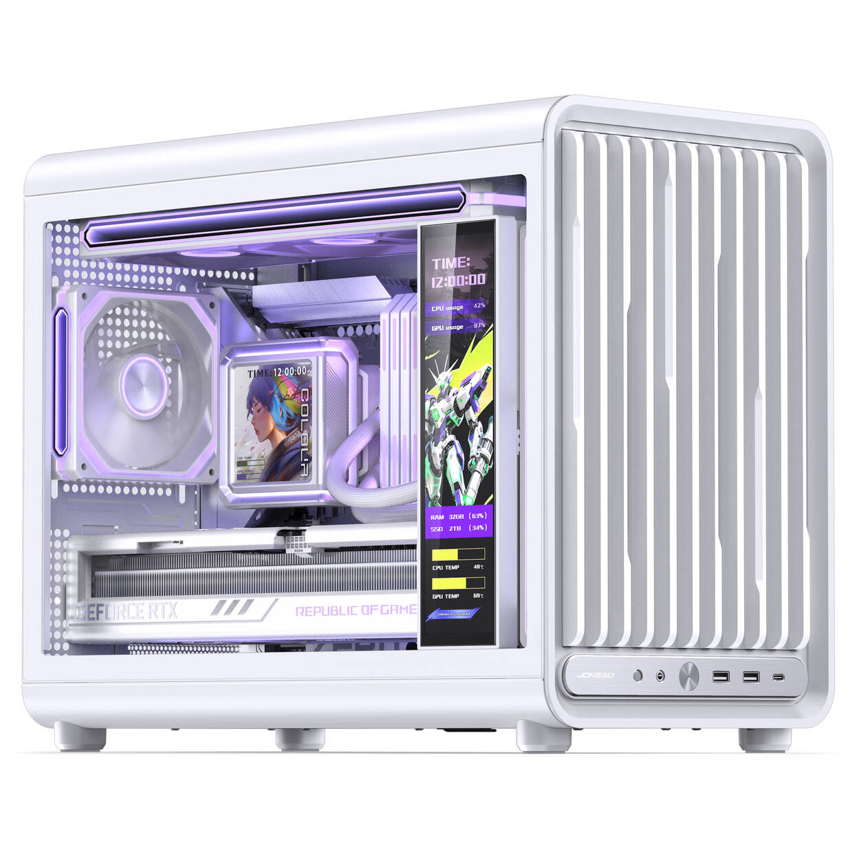 Jonsbo D33 STD PC Case, Mini Case, mATX, Tempered Glass - white