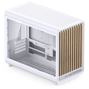 Jonsbo D33 Wood PC Case, Mini Case, mATX, Tempered Glass - White, Wood