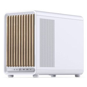 Jonsbo D33 Wood PC Case, Mini Case, mATX, Tempered Glass - White, Wood